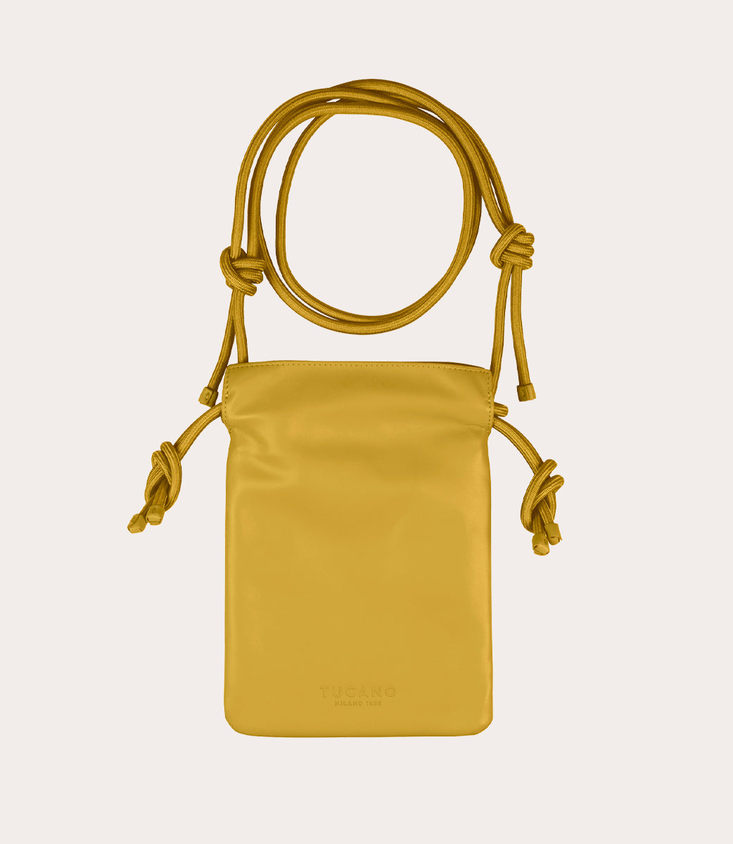 Tucano Nina Mini Tasche Schwarz Handytasche Kordelzug