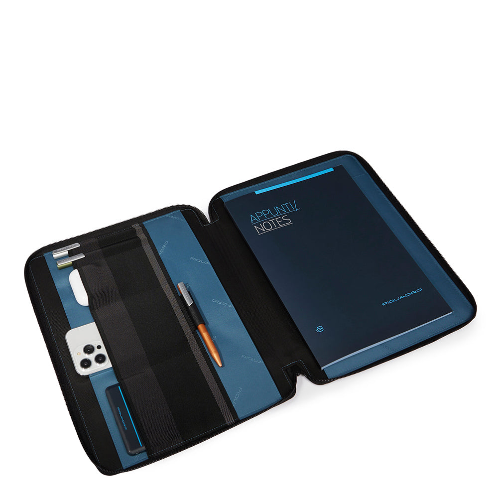 Piquadro Brief Portablocco iPad Pro 13 Schreibmappe schwarz Leder