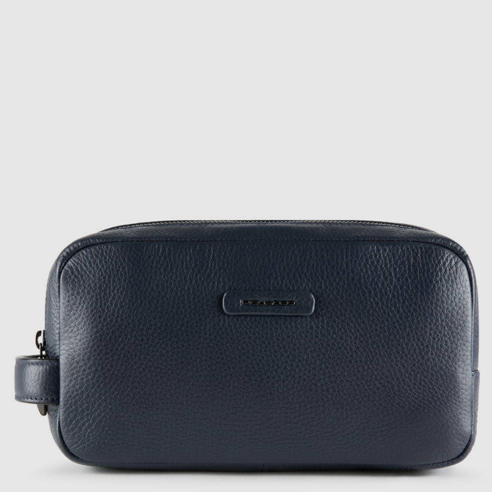 Piquadro PQ-Light Beautycase Leder Herren Schwarz 2 Fächer