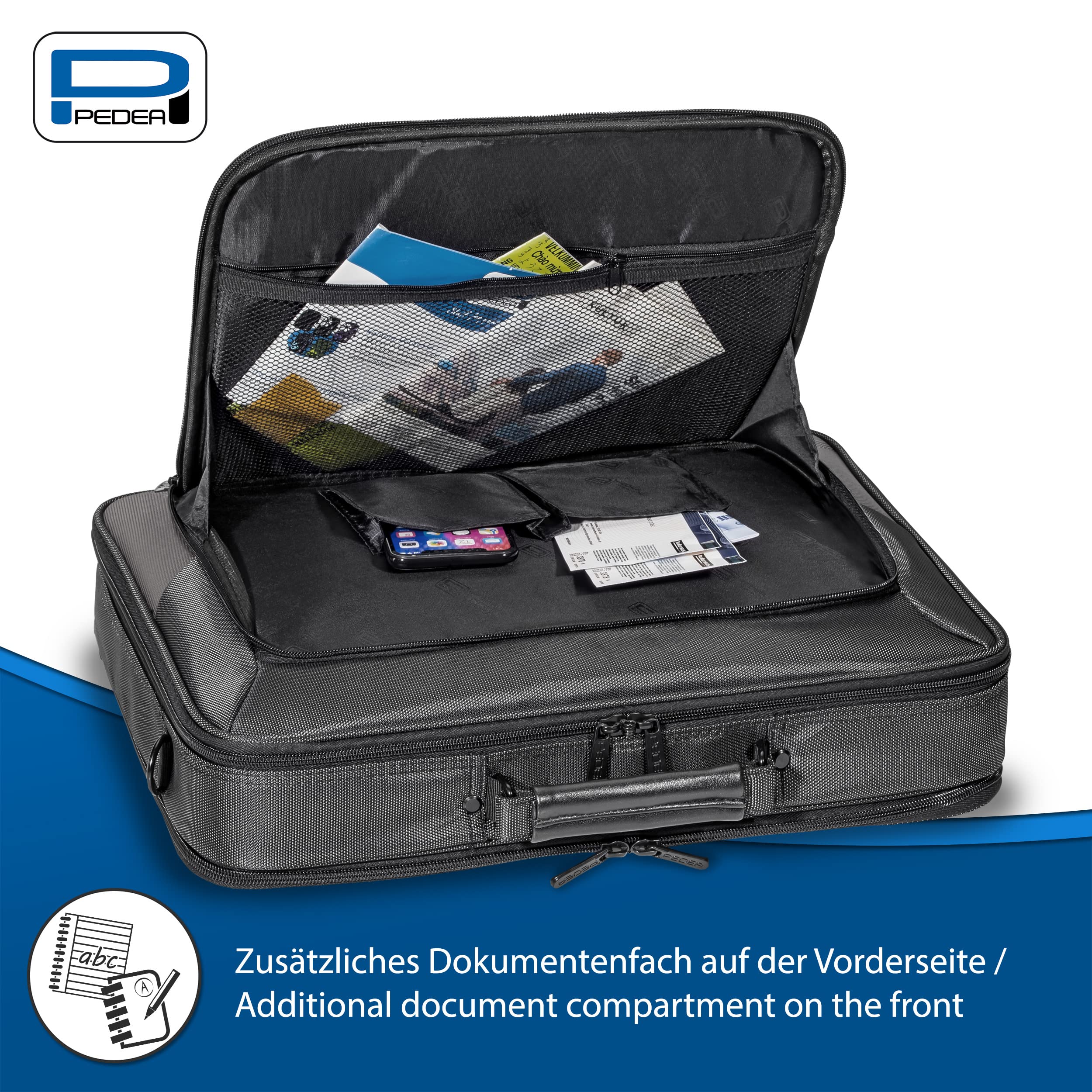 Pedea Premium Laptoptasche 15,6 Zoll Grau gepolstert