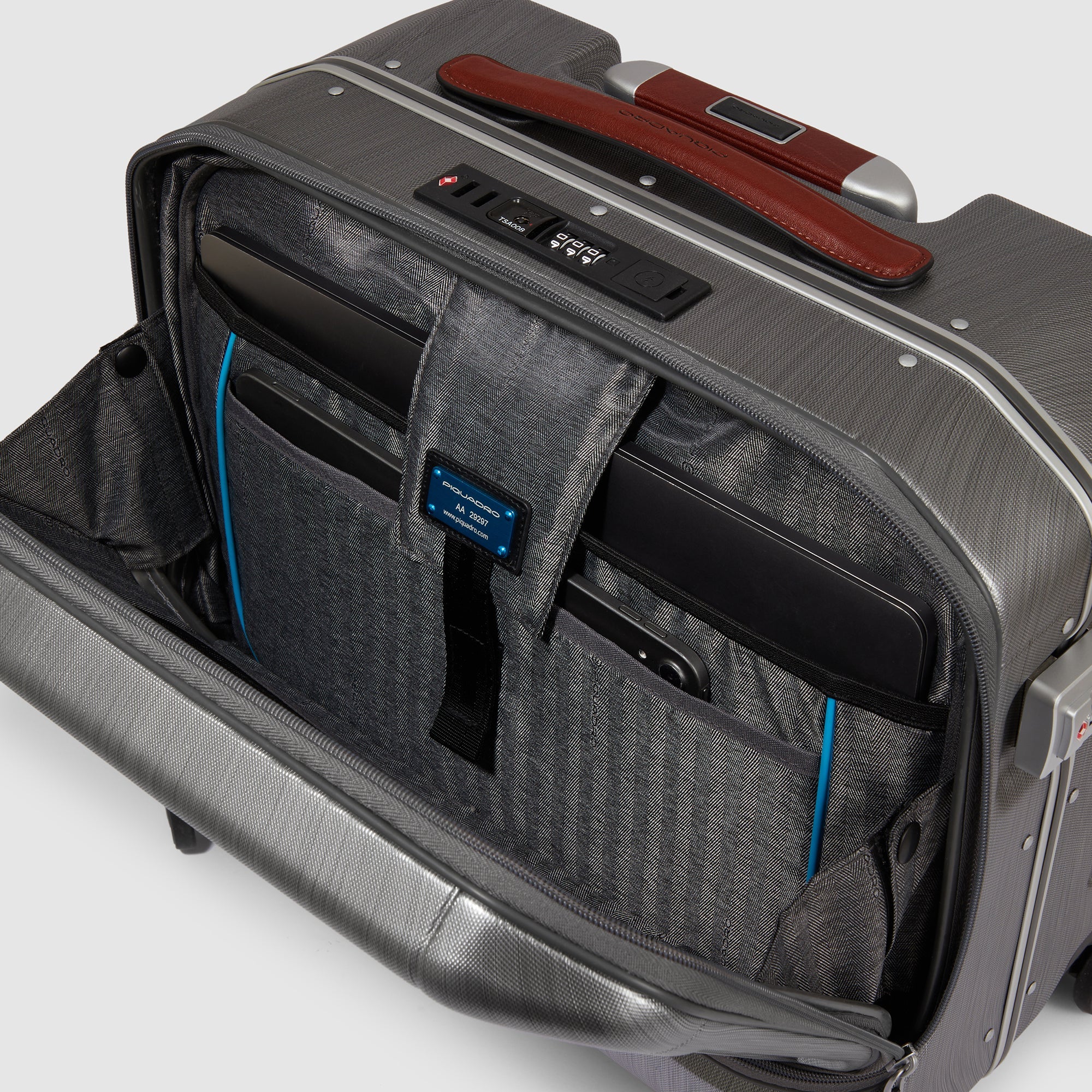 Piquadro PQLP Pilotenkoffer Trolley 15,6 Zoll Schwarz