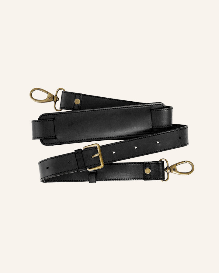 Buckle & Seam Leather Shoulder Strap Schulterriemen Leder braun