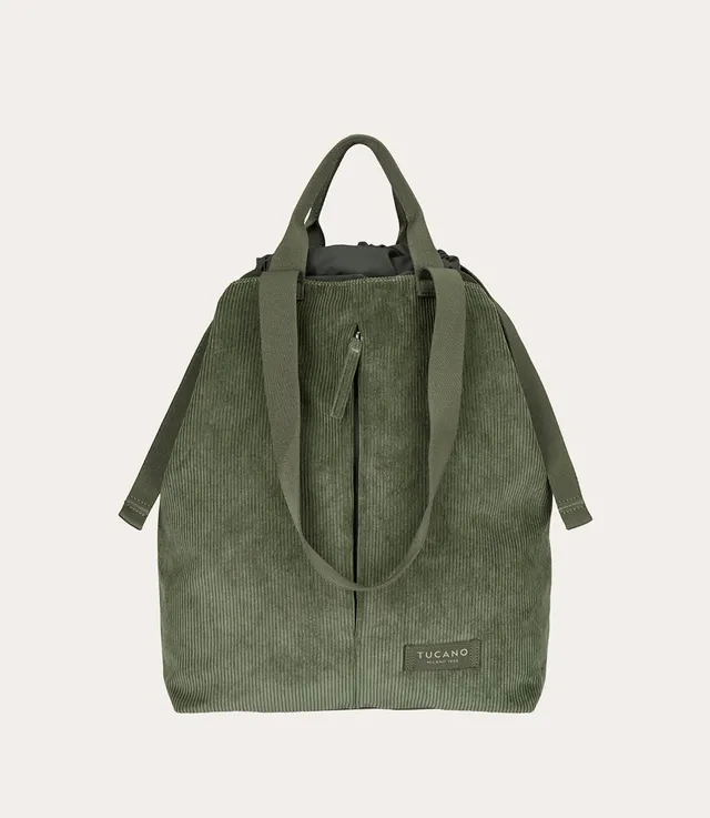 Tucano Carry Corduroy Vertical Shopper Grün Samt