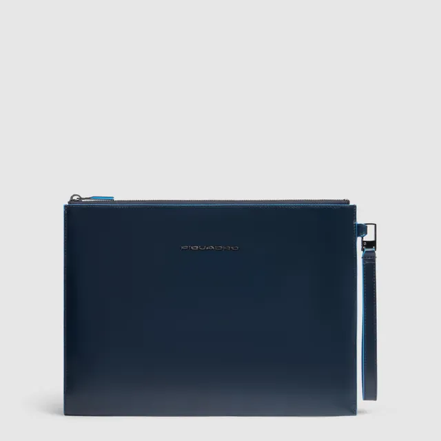 Piquadro Black Square Pochette Leder 11 Zoll Schwarz