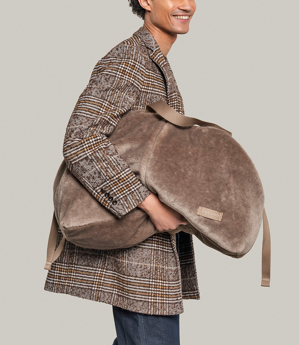 Tucano Carry Fur Large Weekender Hellbraun Kunstfell