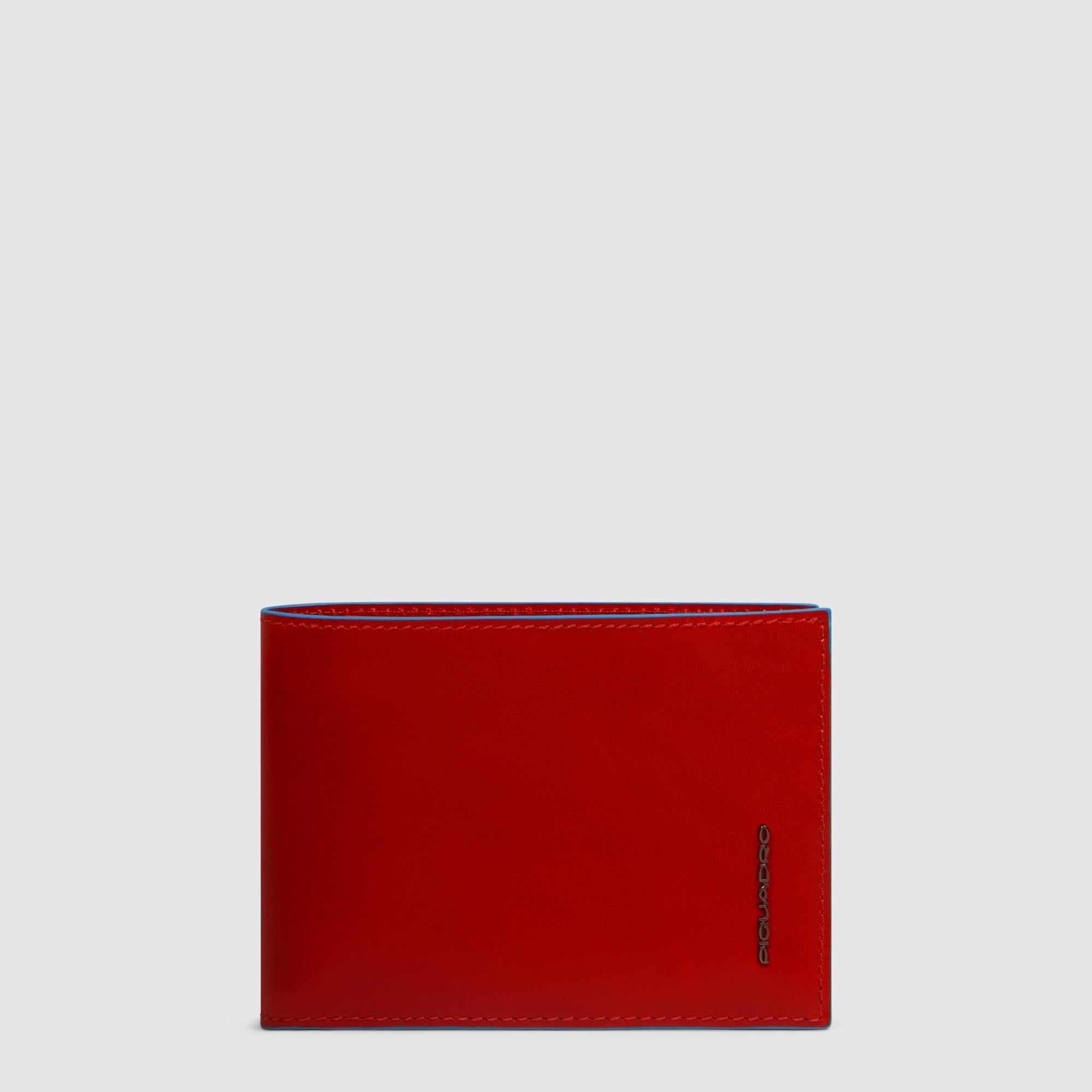 Piquadro Blue Square Geldbörse Herren Leder Blau Münzfach