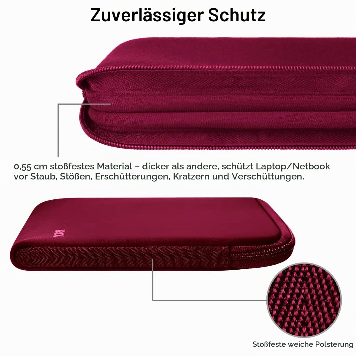 ARVOK Basic 15,6 Zoll Laptop Sleeve Neopren Hülle wasserabweisend