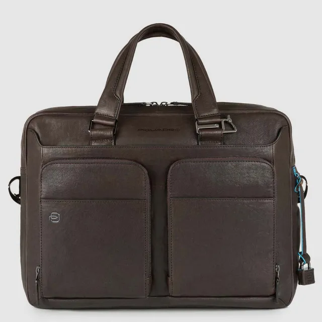 Piquadro Brief Aktentasche Leder 15 Zoll Laptop Braun