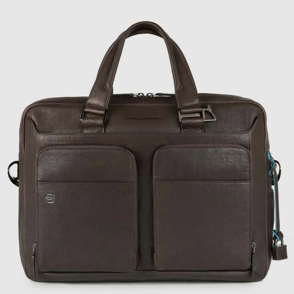 Piquadro Brief Aktentasche Leder 15 Zoll Laptop Braun