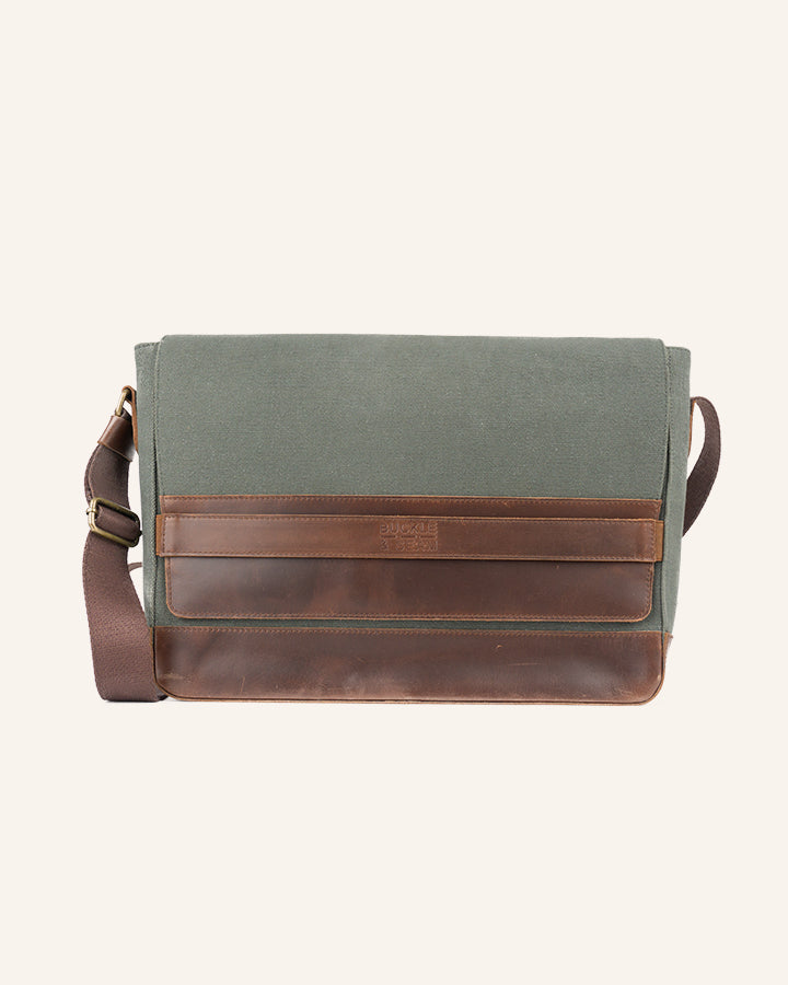 Buckle & Seam Times Messenger Bag Laptoptasche 15,6 Zoll Blau