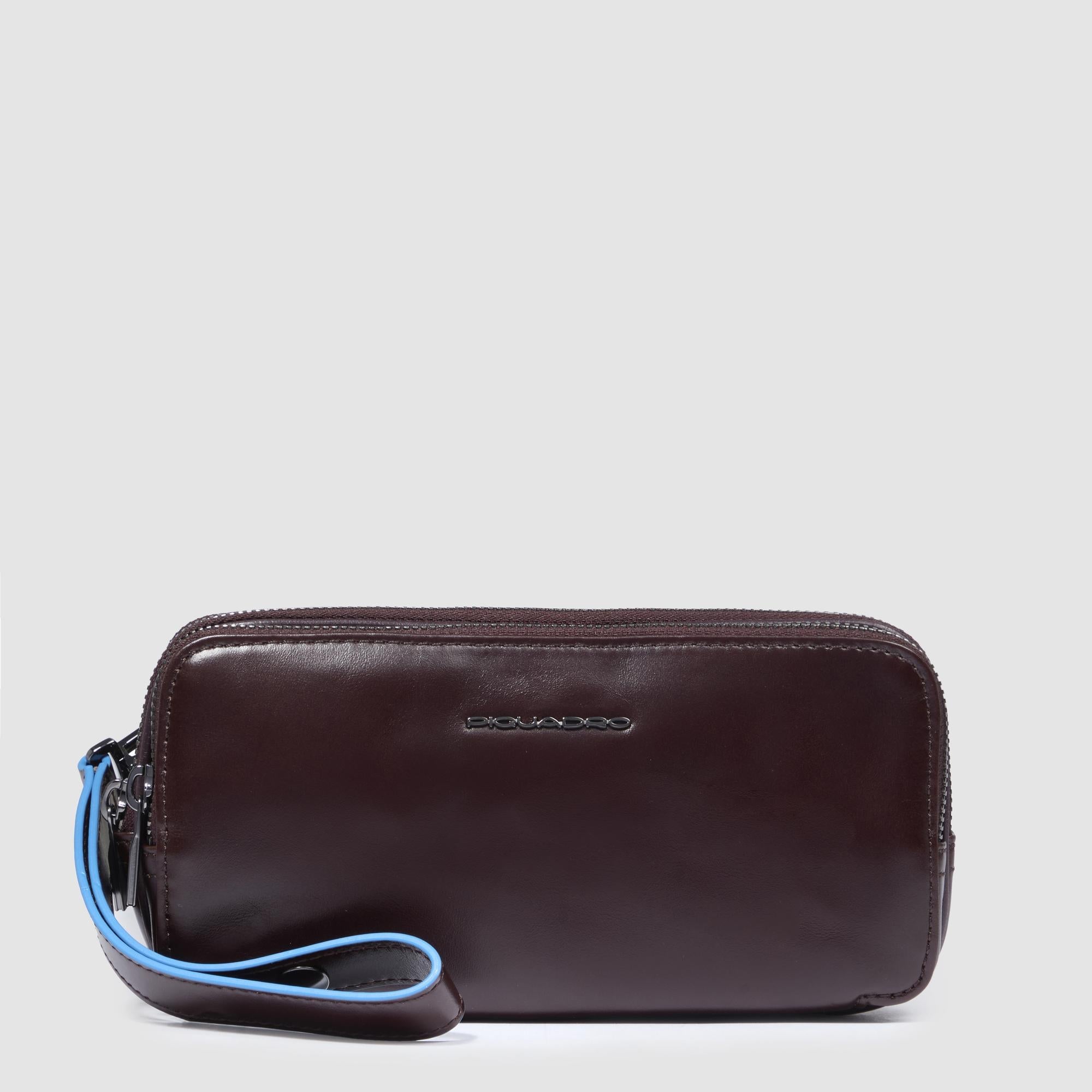 Piquadro Modus Pochette Herren-Clutch Leder Blau RFID-Schutz