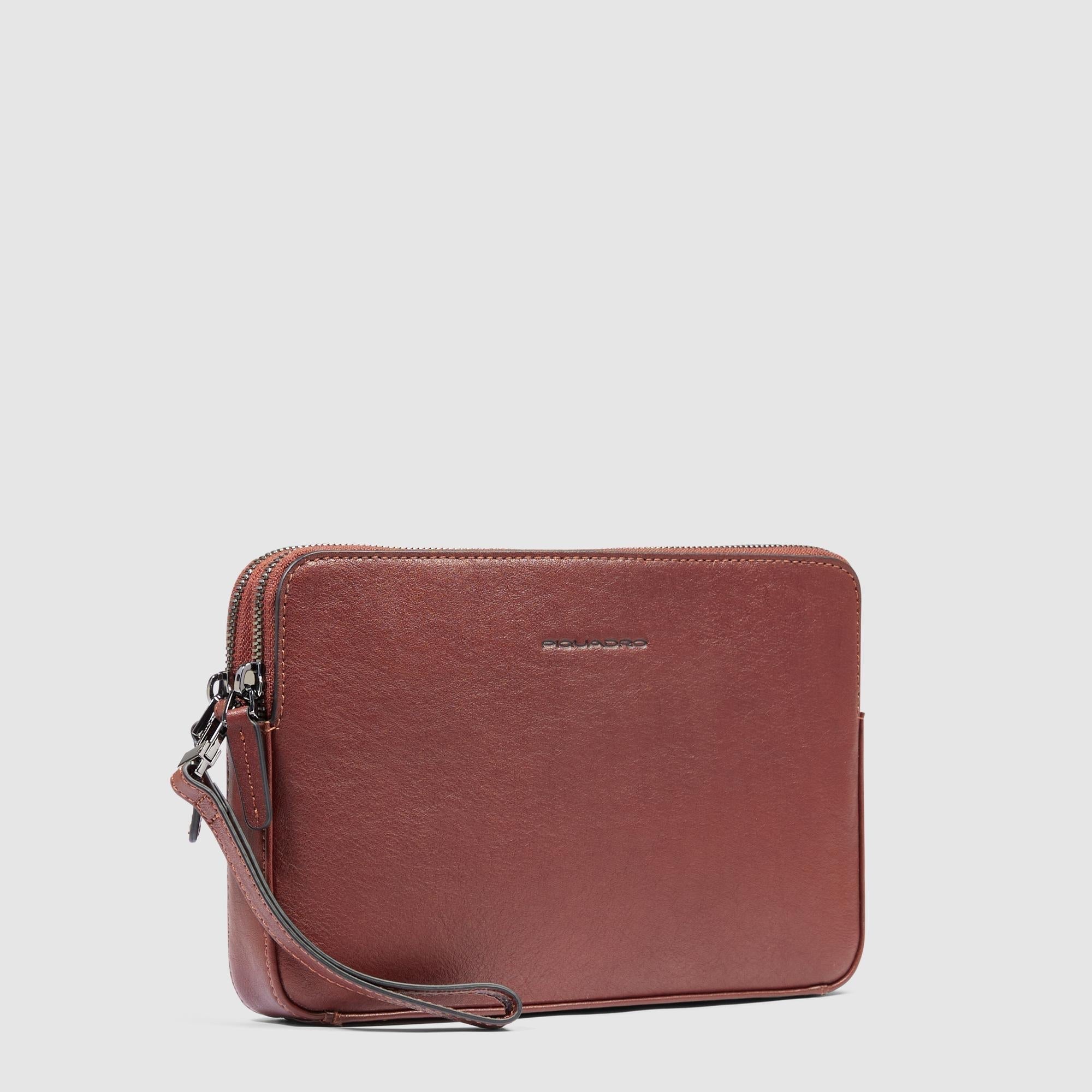 Piquadro Black Square Pochette Herren Leder mit Kartenfach