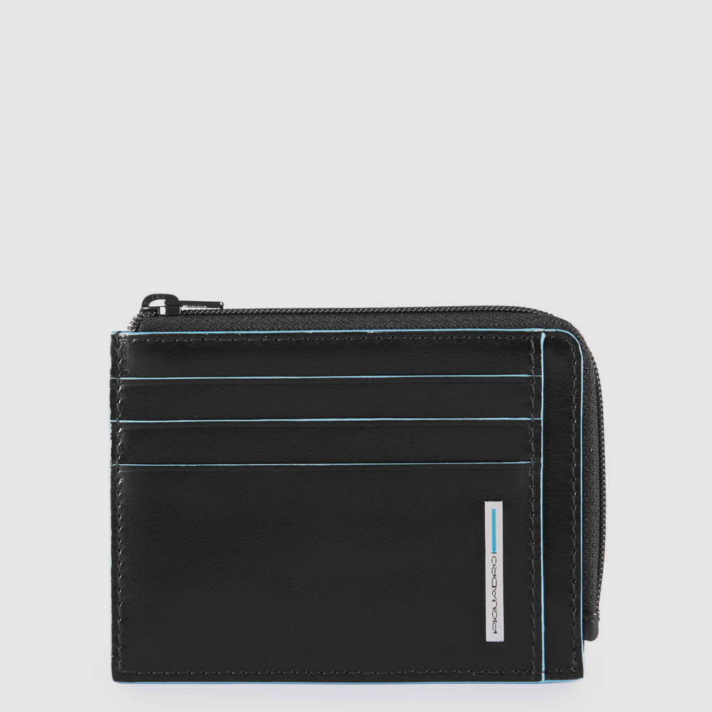Piquadro Blue Square Geldbörse Leder Schwarz RFID Ausweis
