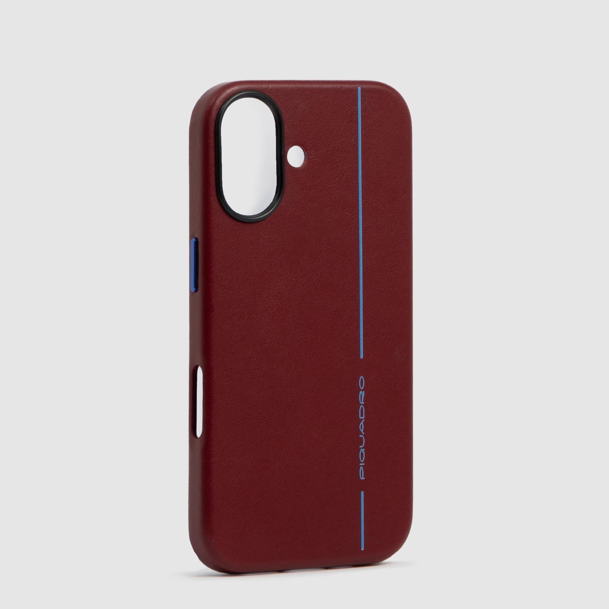 Piquadro BagMotic iPhone 17 Handyhülle Leder MagSafe Rot