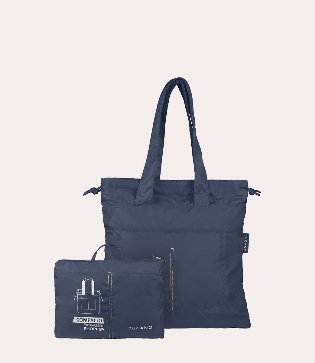Tucano Compatto Eco Shopper Faltbare Tasche Blau Nylon
