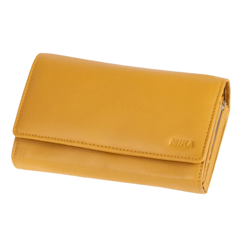 Lightpak Damengeldbörse Gelb Leder Querformat 17x10 cm