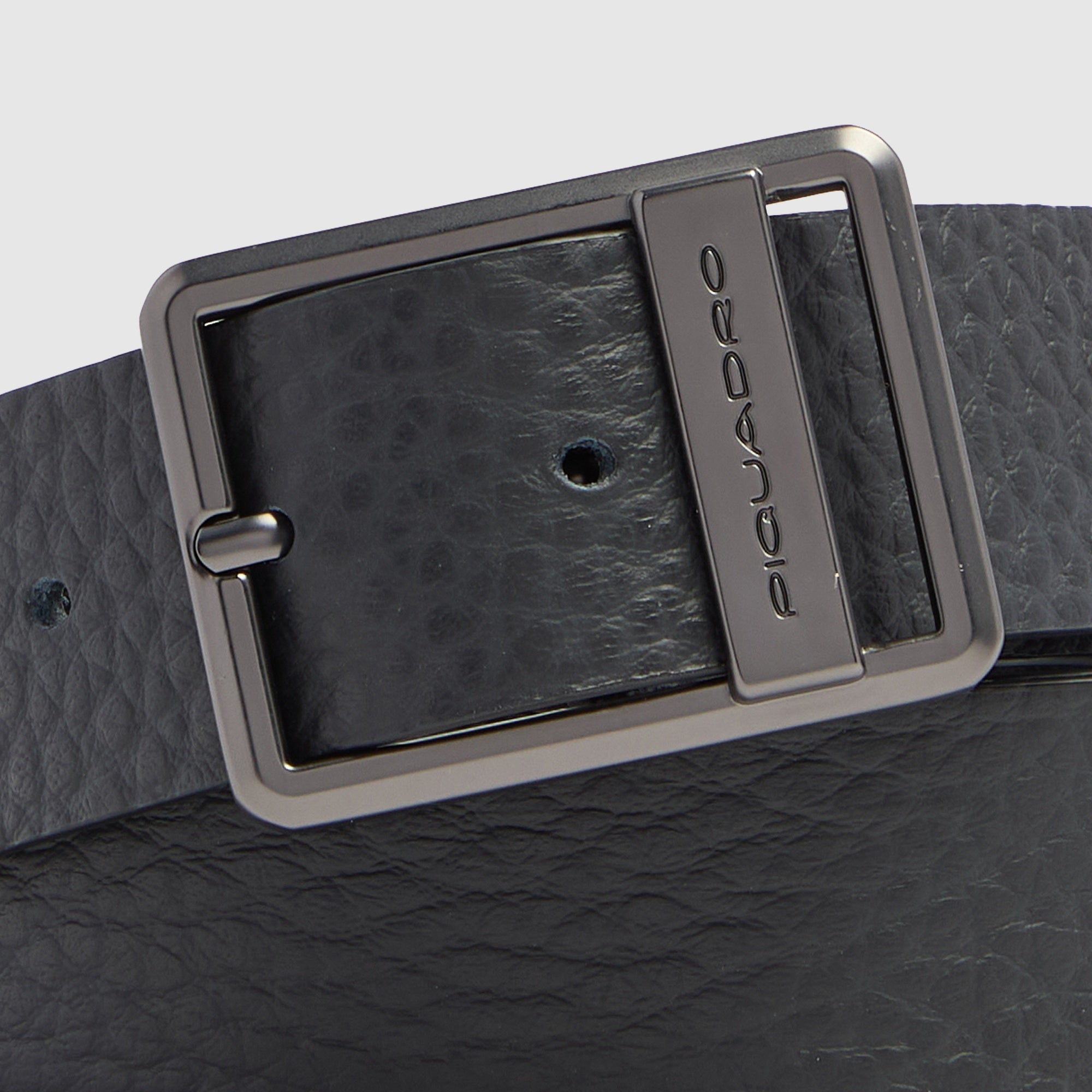 Piquadro Blue Square Gürtel Leder blau Dornschließe