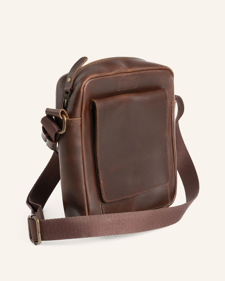 Buckle & Seam Collector Reporter Bag Umhängetasche Leder