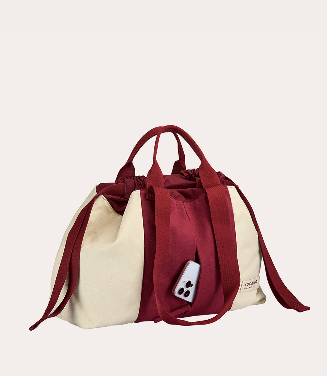 Tucano Carry Beach Medium Shopper Baumwolle Blau Kordelzug