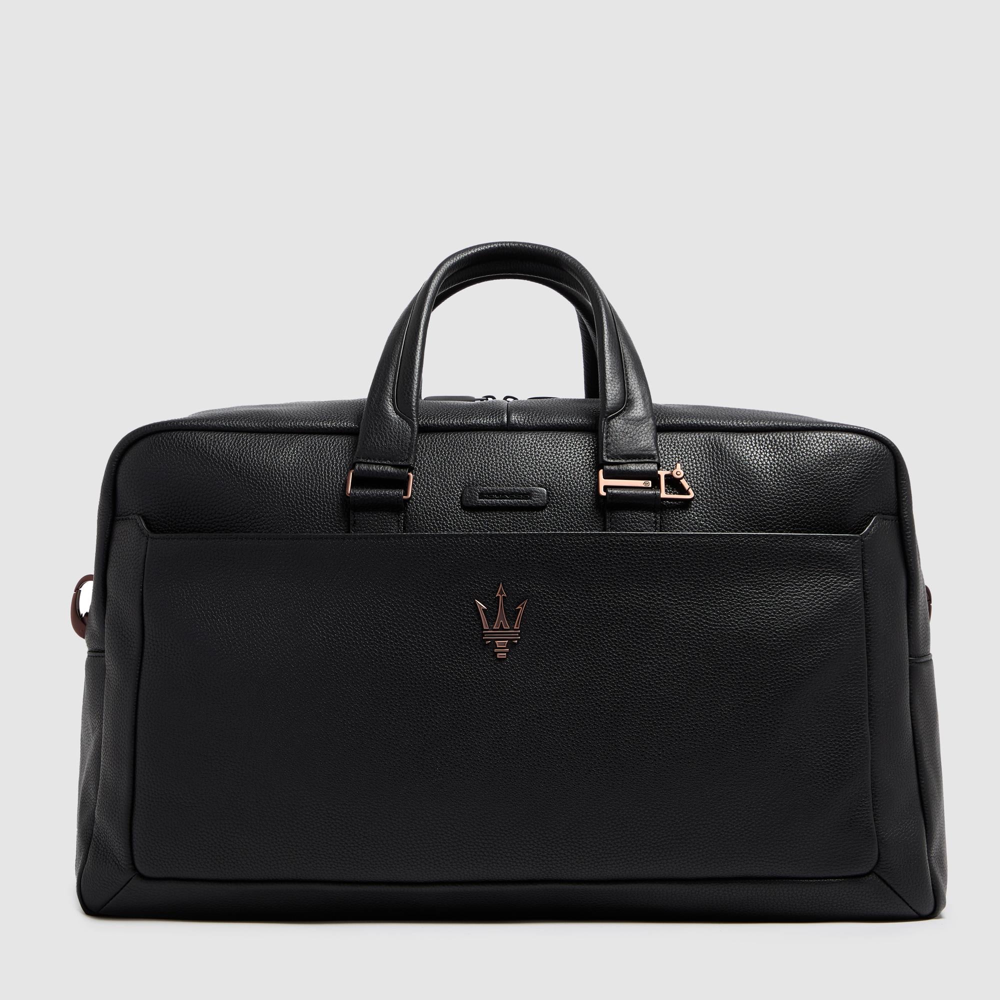 Piquadro Rover x Maserati Reisetasche Leder Schwarz