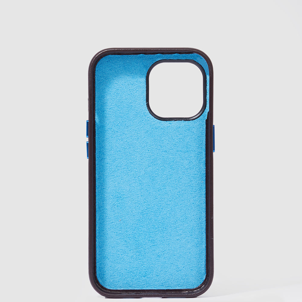 Piquadro Connequ iPhone 15 Pro Hülle Leder Rot 6,1 Zoll