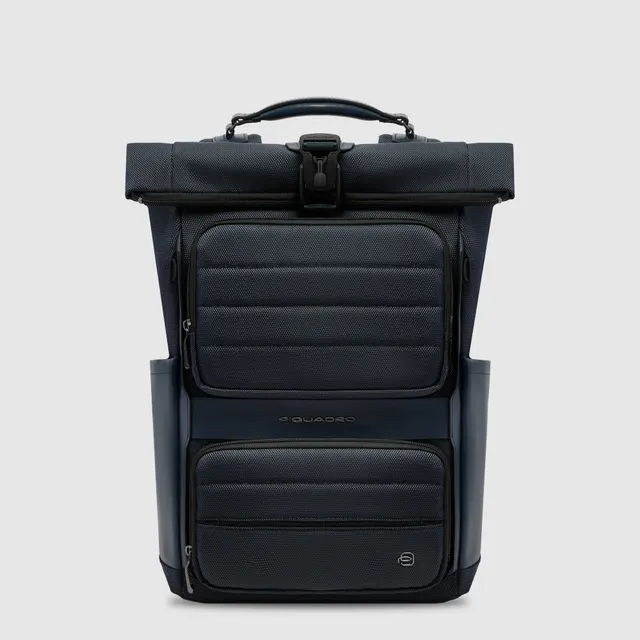 Piquadro Corner 2.0 Roll-Top Rucksack 15,6 Zoll Schwarz