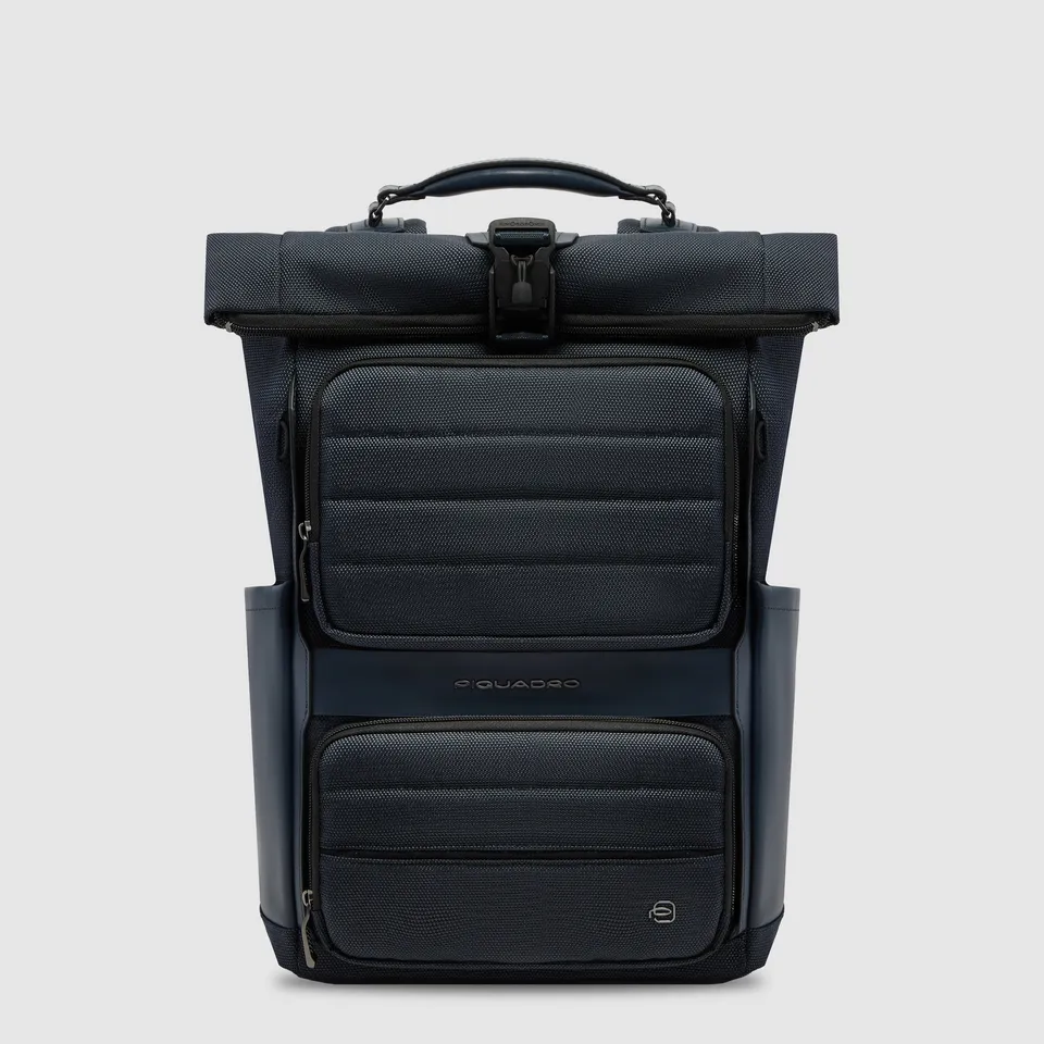 Piquadro Corner 2.0 Roll-Top Rucksack 15,6 Zoll Schwarz