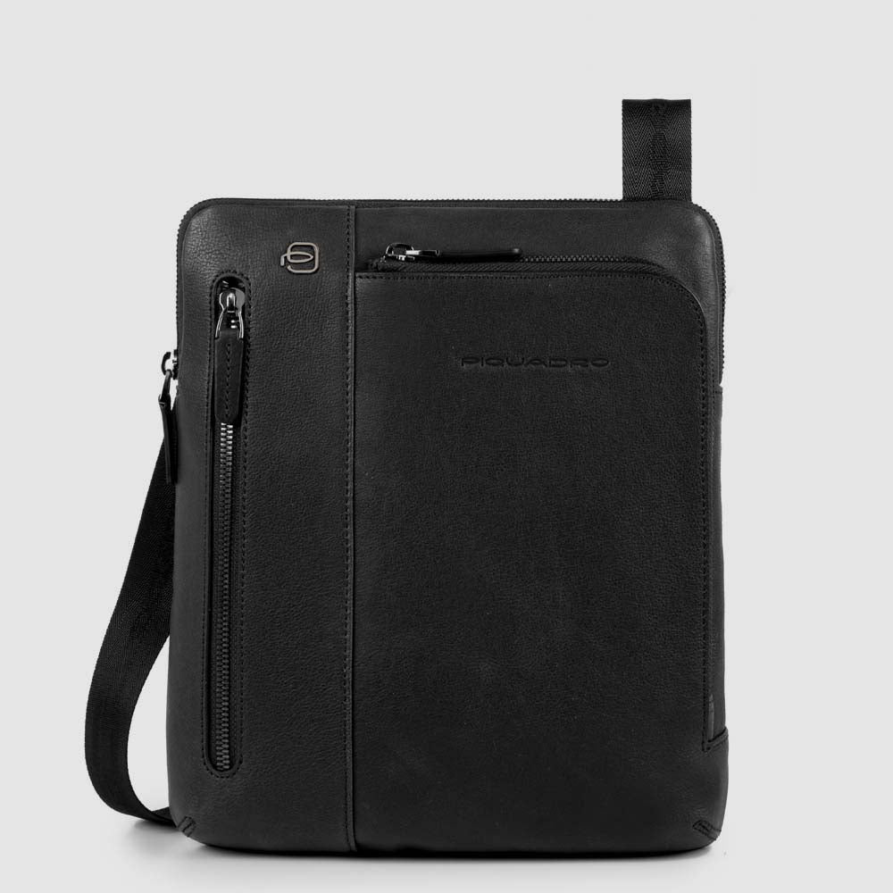 Piquadro Urban Umhängetasche Leder Herren Schwarz iPad