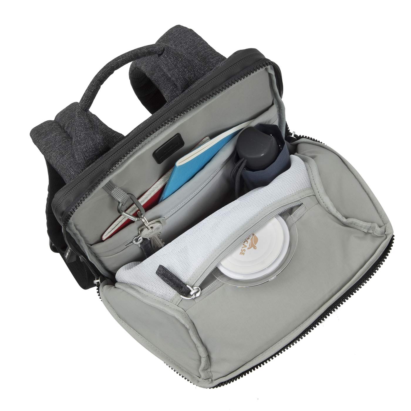RIVACASE Lantau Laptoprucksack 13,3 Zoll Grau-Schwarz RPET