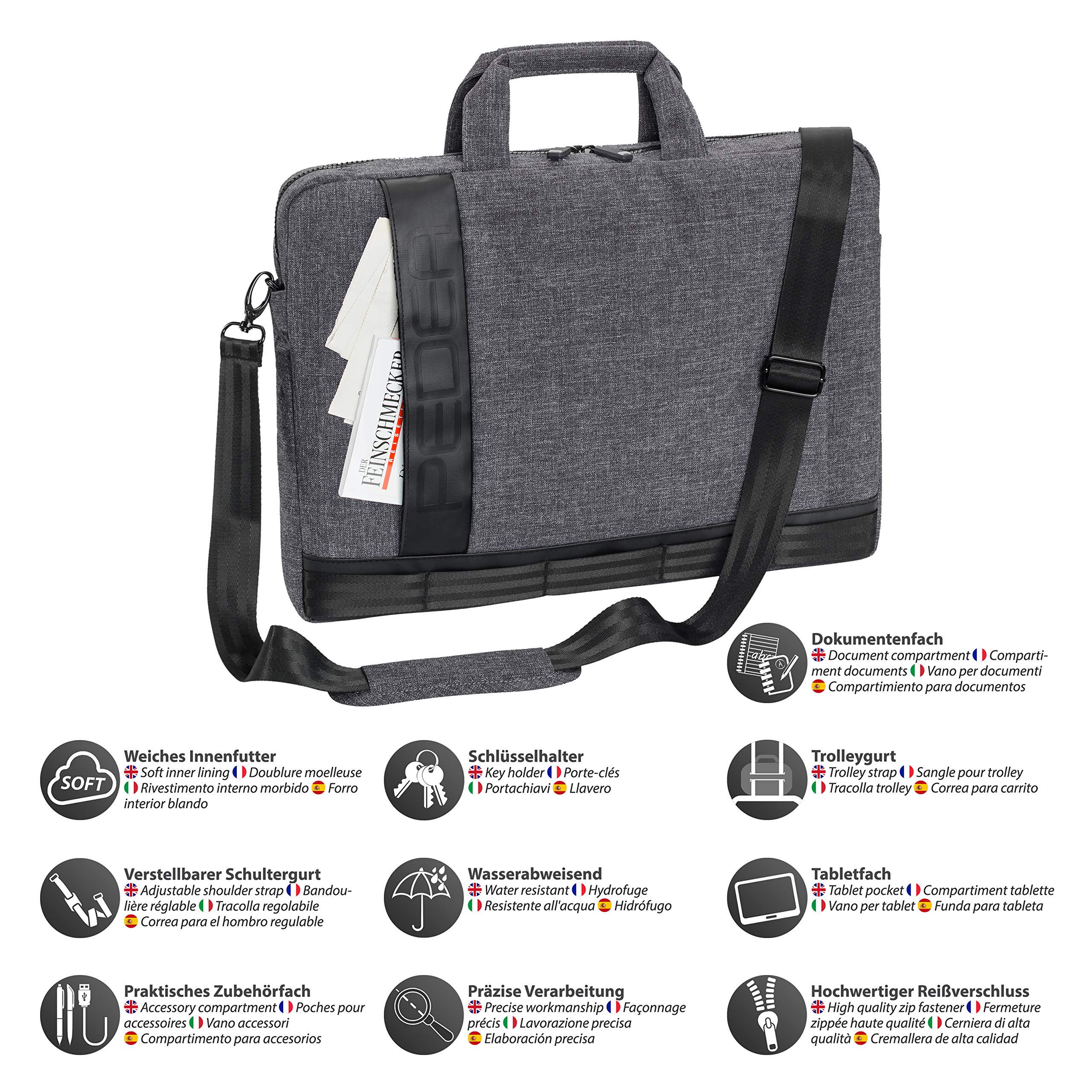 Pedea Fancy 15,6 Zoll Notebooktasche grau mit Maus
