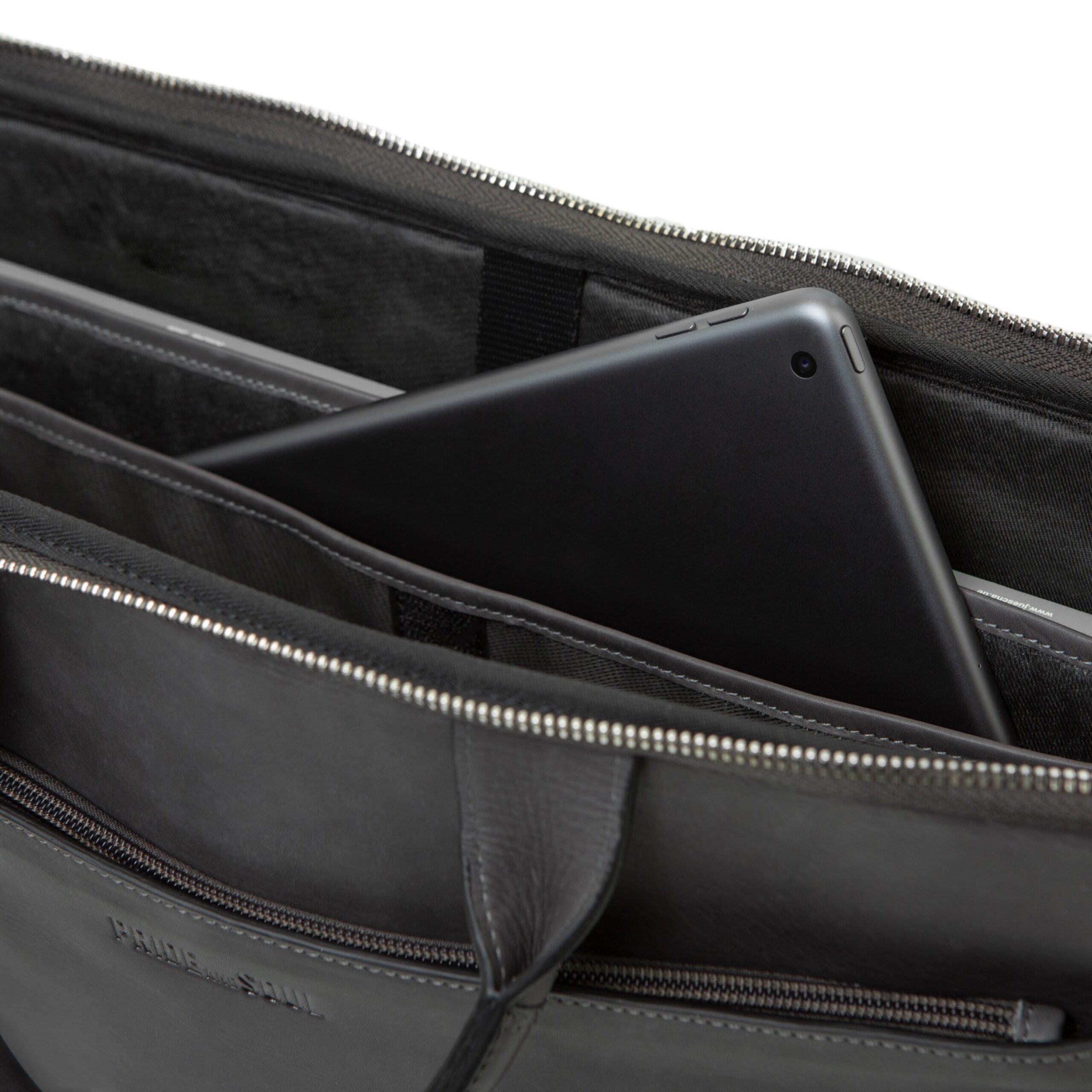 Lightpak Rate Tablet-Laptoptasche Leder grau 15 Zoll
