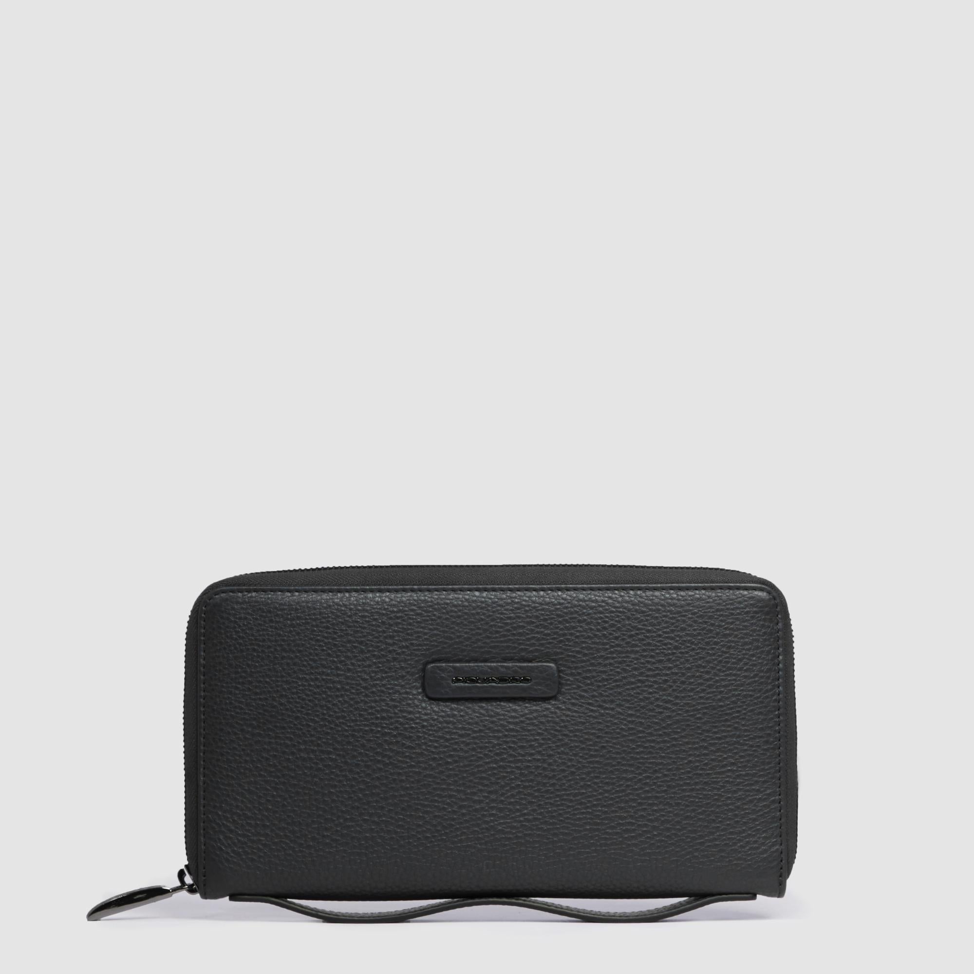 Piquadro Black Square Pochette Leder Schwarz Herren