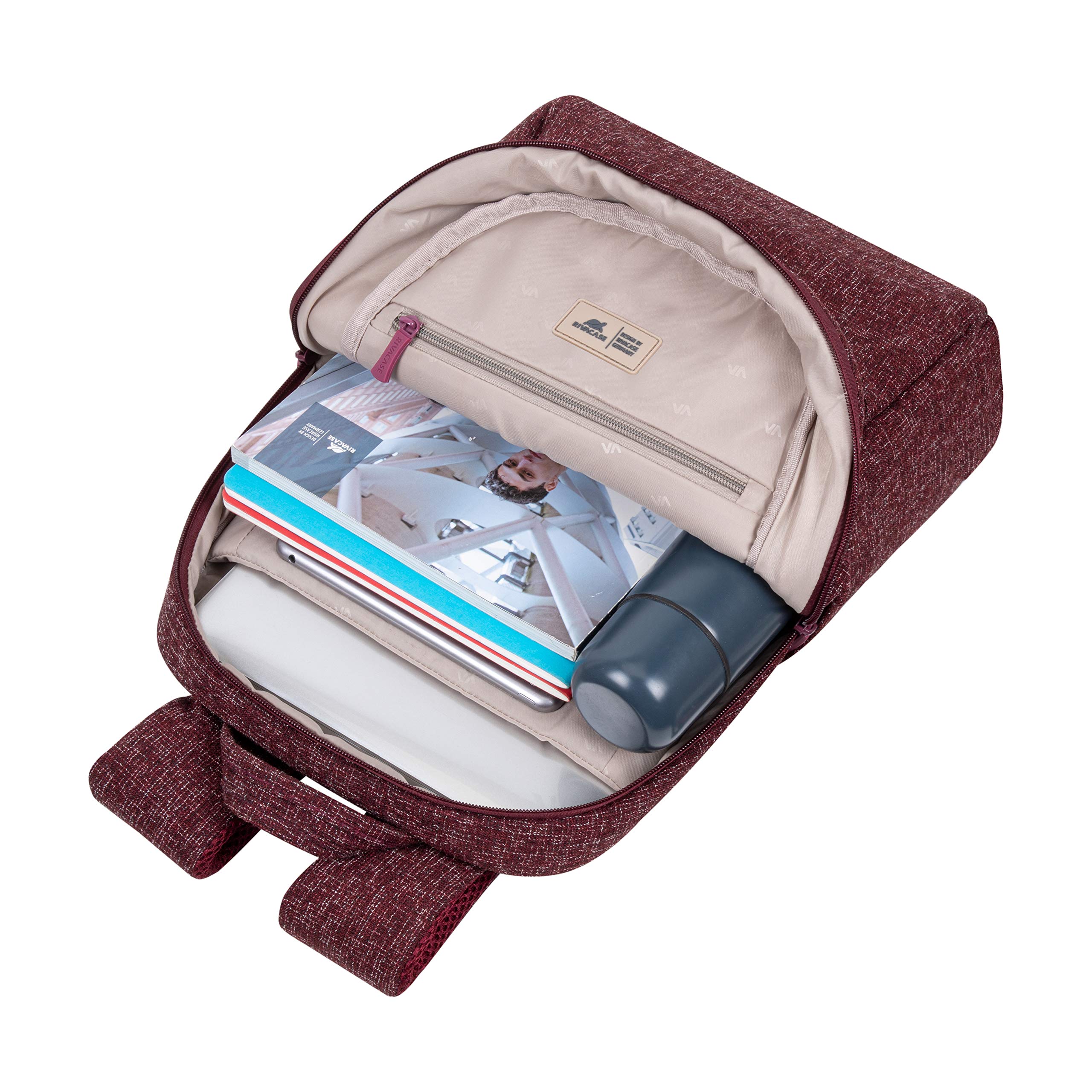 Rivacase Agora Laptoprucksack 13,3 Zoll Burgundy Rot
