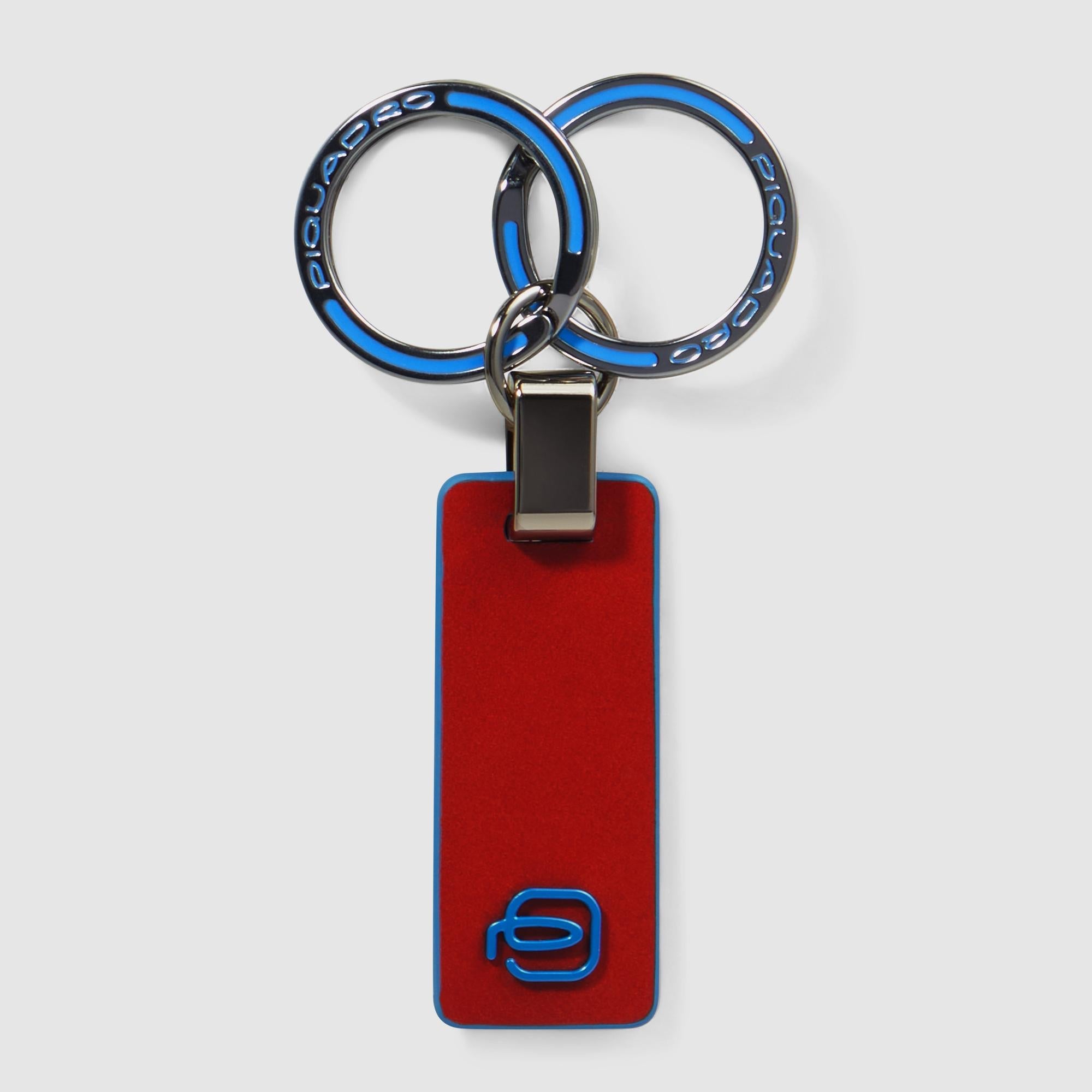 Piquadro Blue Square Schlüsselanhänger Leder Schwarz