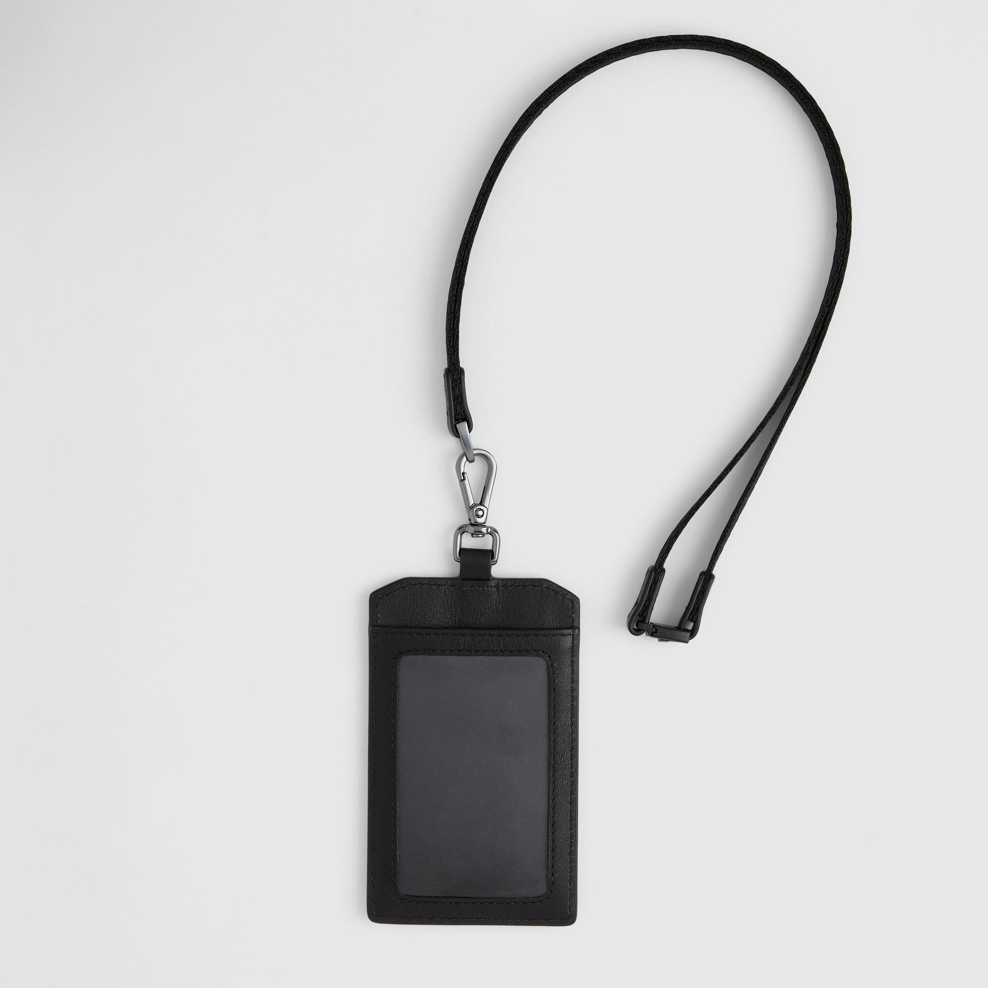 Piquadro Blue Square Ausweishalter Leder schwarz Karabiner