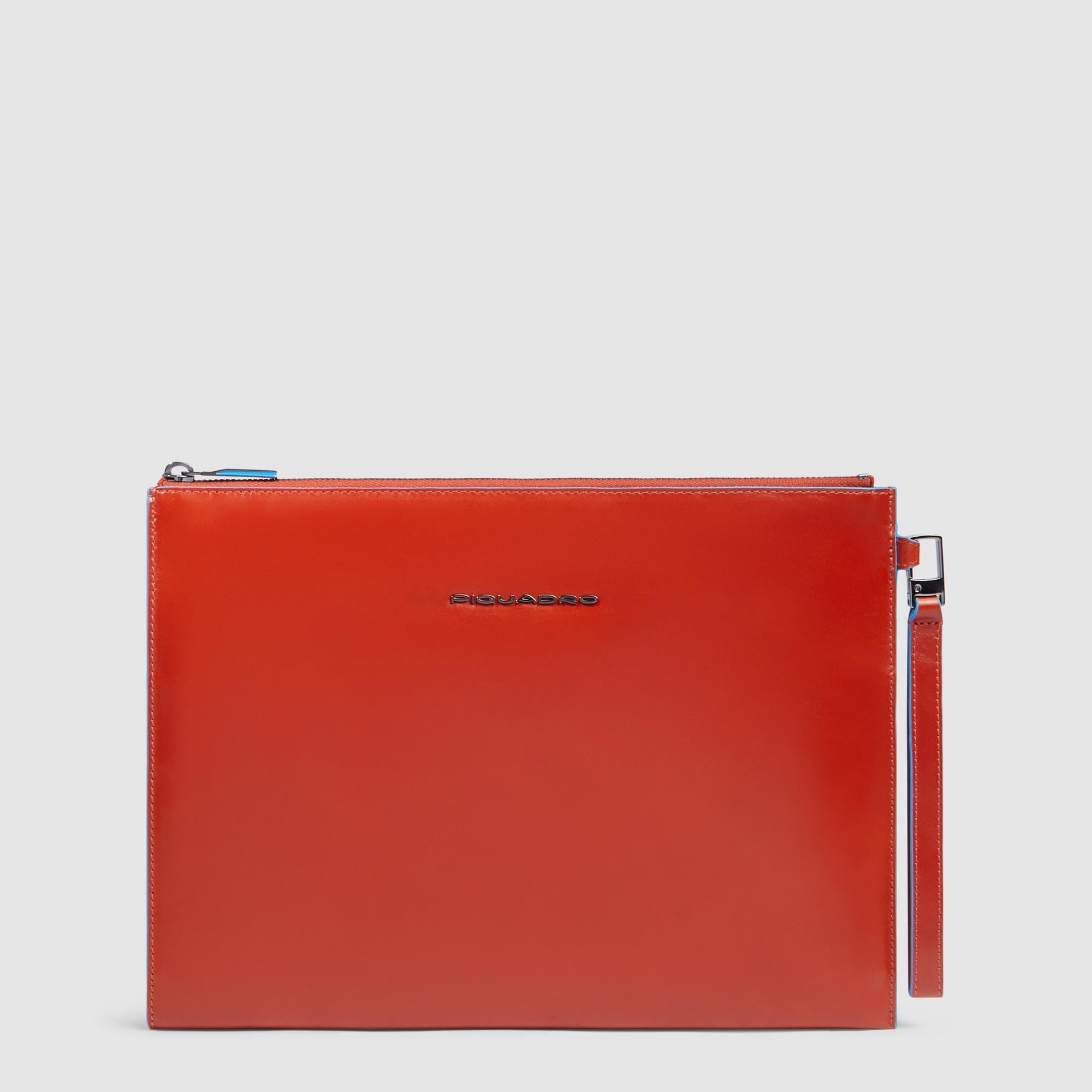 Piquadro Black Square Pochette Leder 11 Zoll Schwarz
