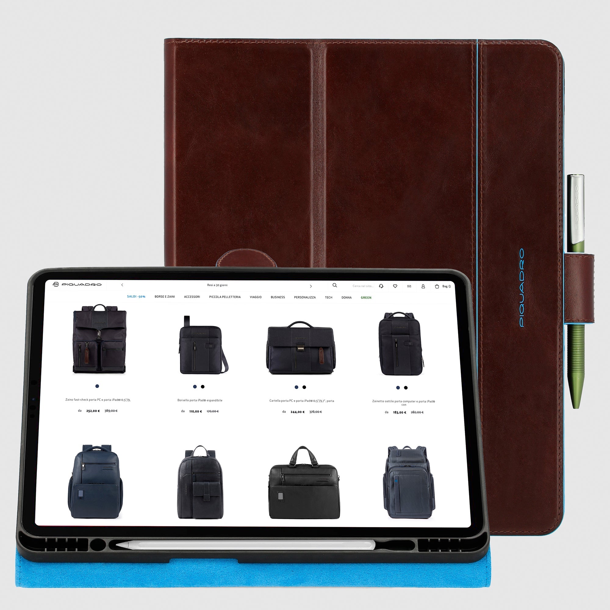 Piquadro Connequ iPad Pro 13 Hülle MO Leder Folio