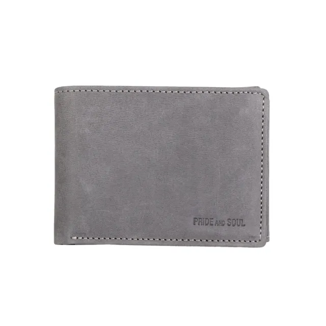 Lightpak Mini Geldbörse Querformat RFID Geldbörse grau Leder