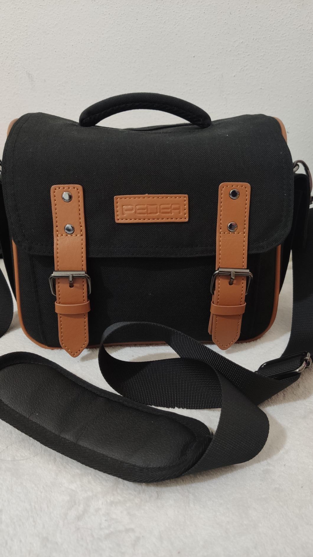 Pedea Vintage Kameratasche XL Schwarz DSLR Systemkamera Tasche