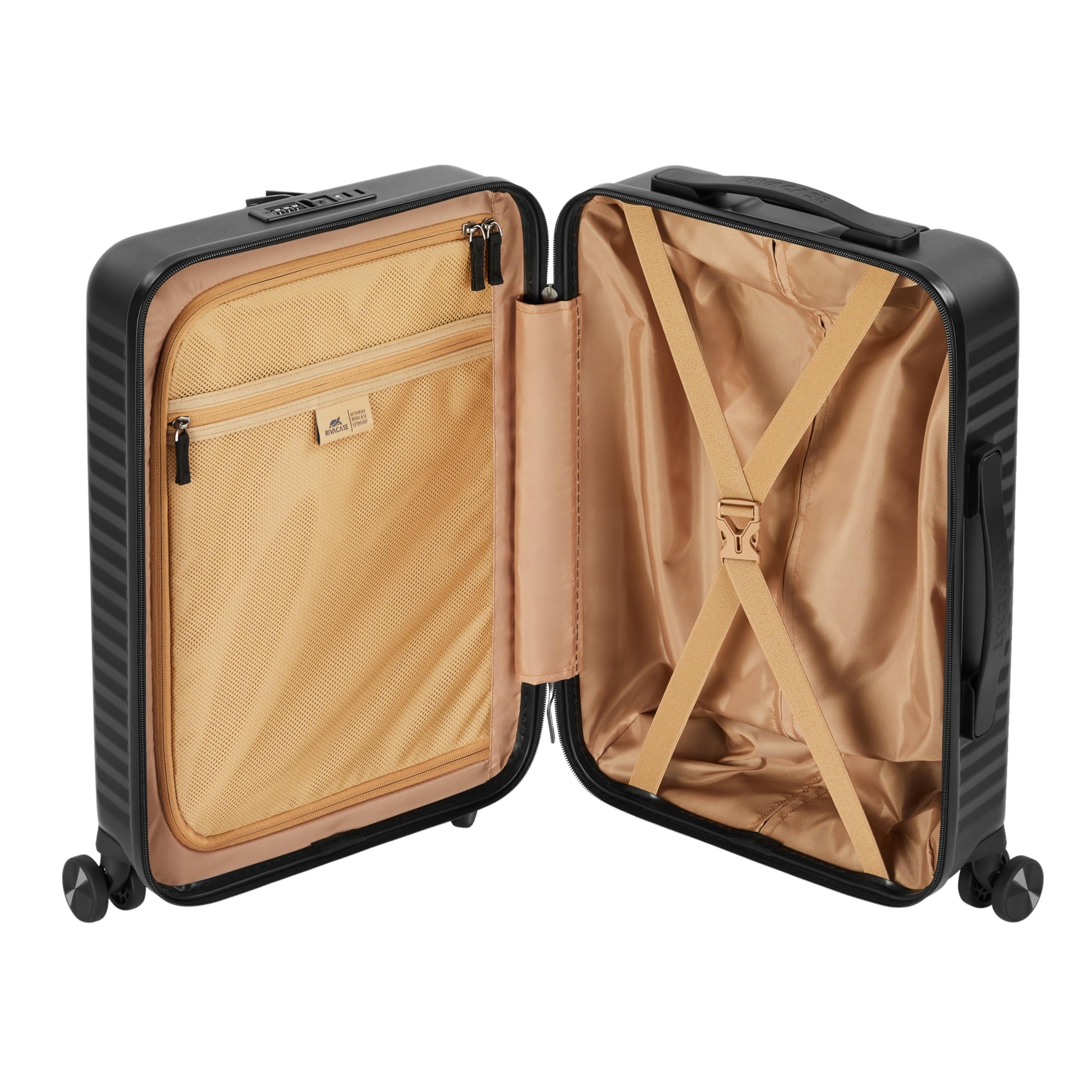 RIVACASE Malpensa 28 L Koffer Schwarz mit Laptopfach 15,6 Zoll