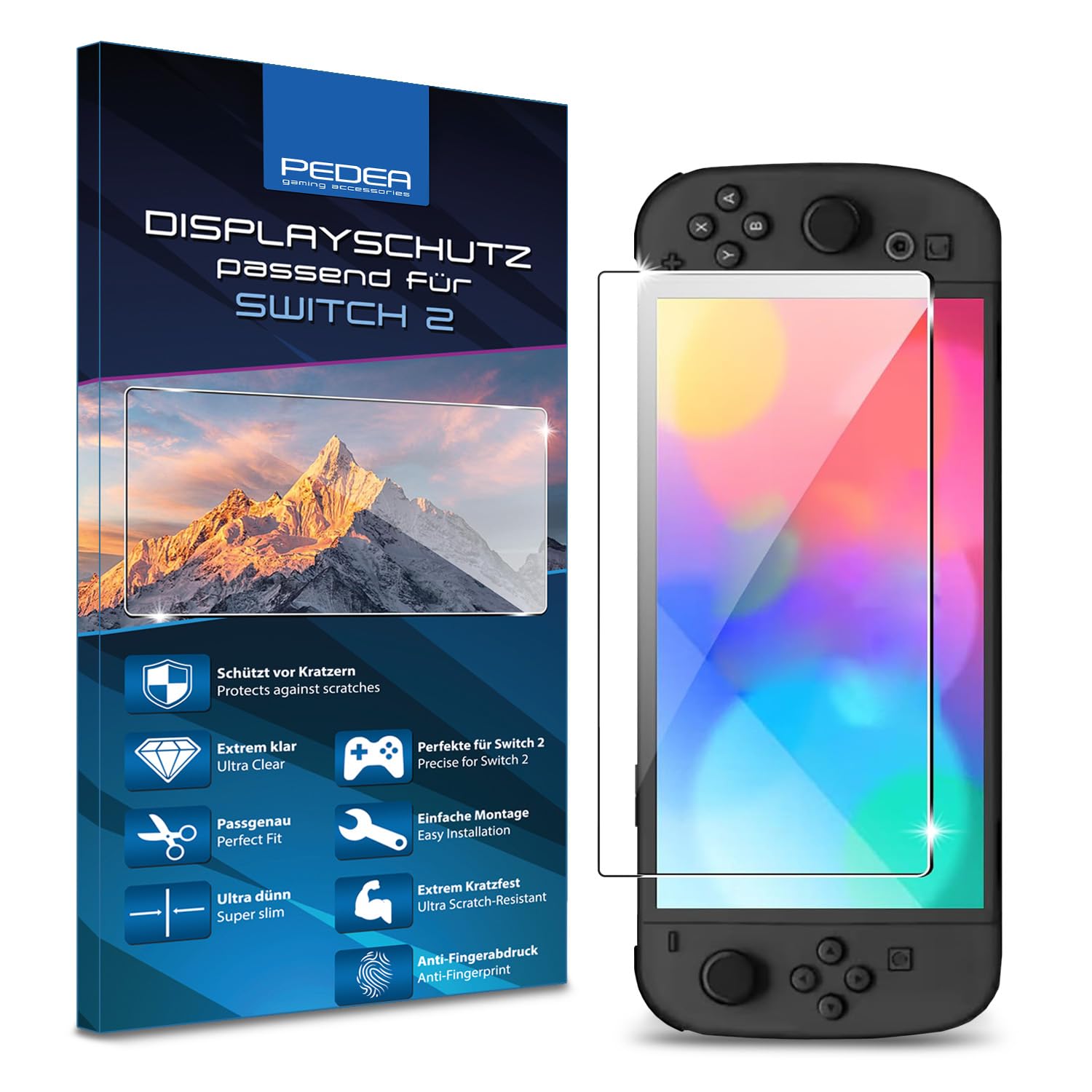 Pedea Panzerglas Schutzfolie Nintendo Switch 2 9H klar