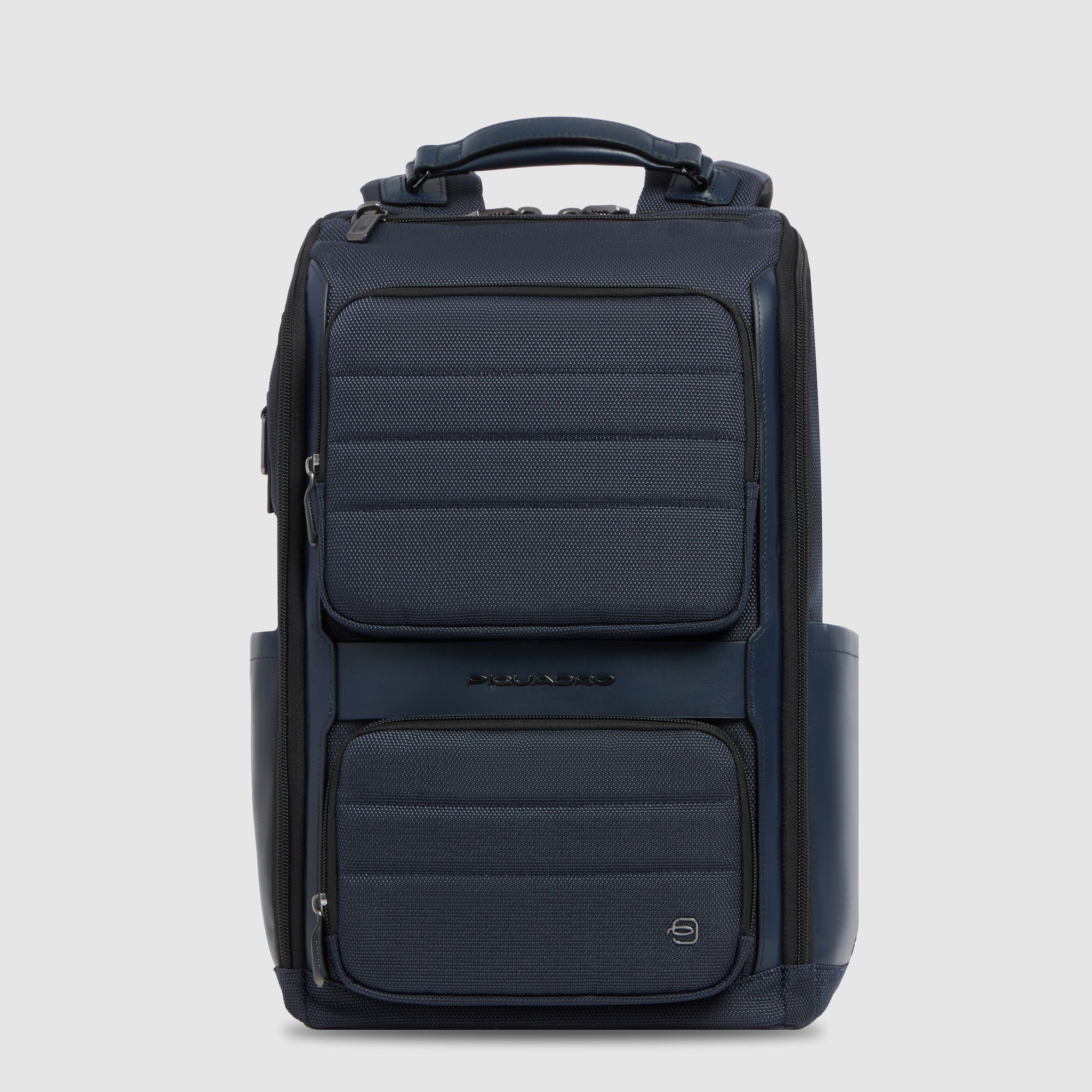 Piquadro Black Square Rucksack 14 Zoll Leder schwarz