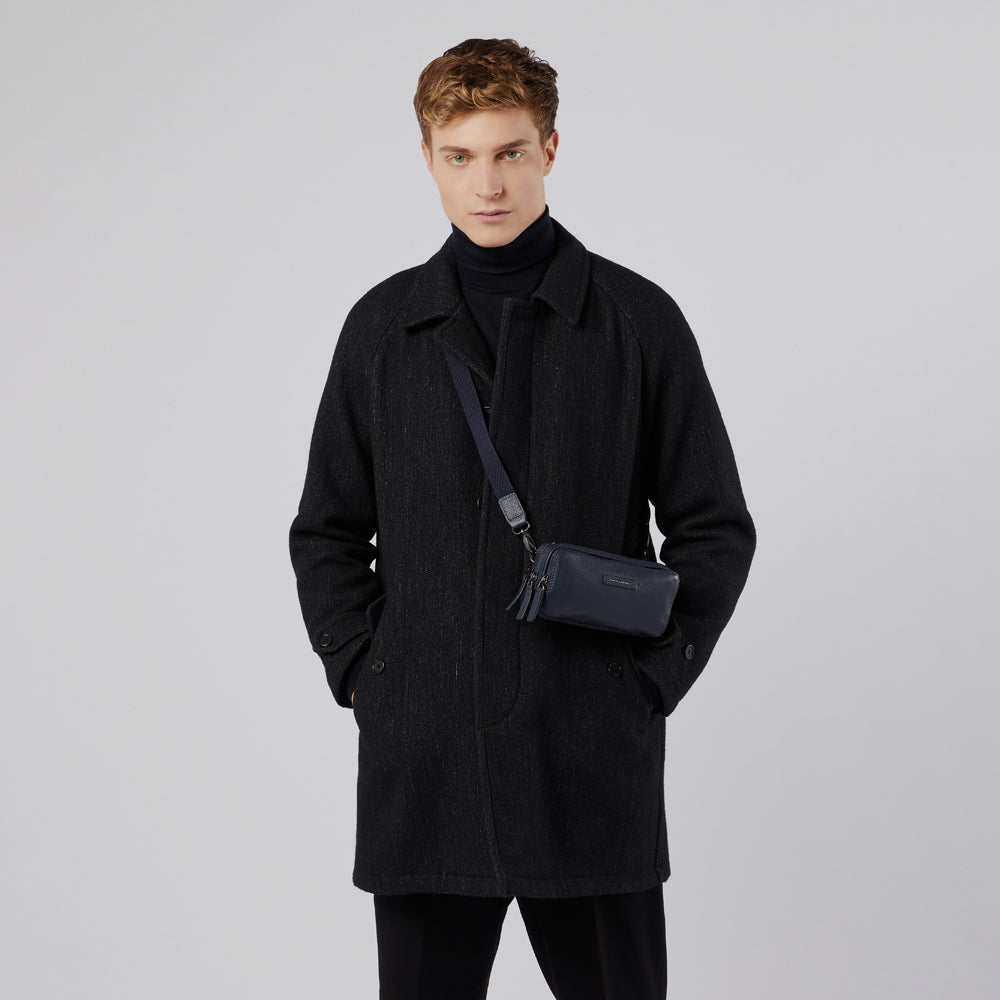 Piquadro Modus Pochette Leder 3 Fächer Schwarz Herren