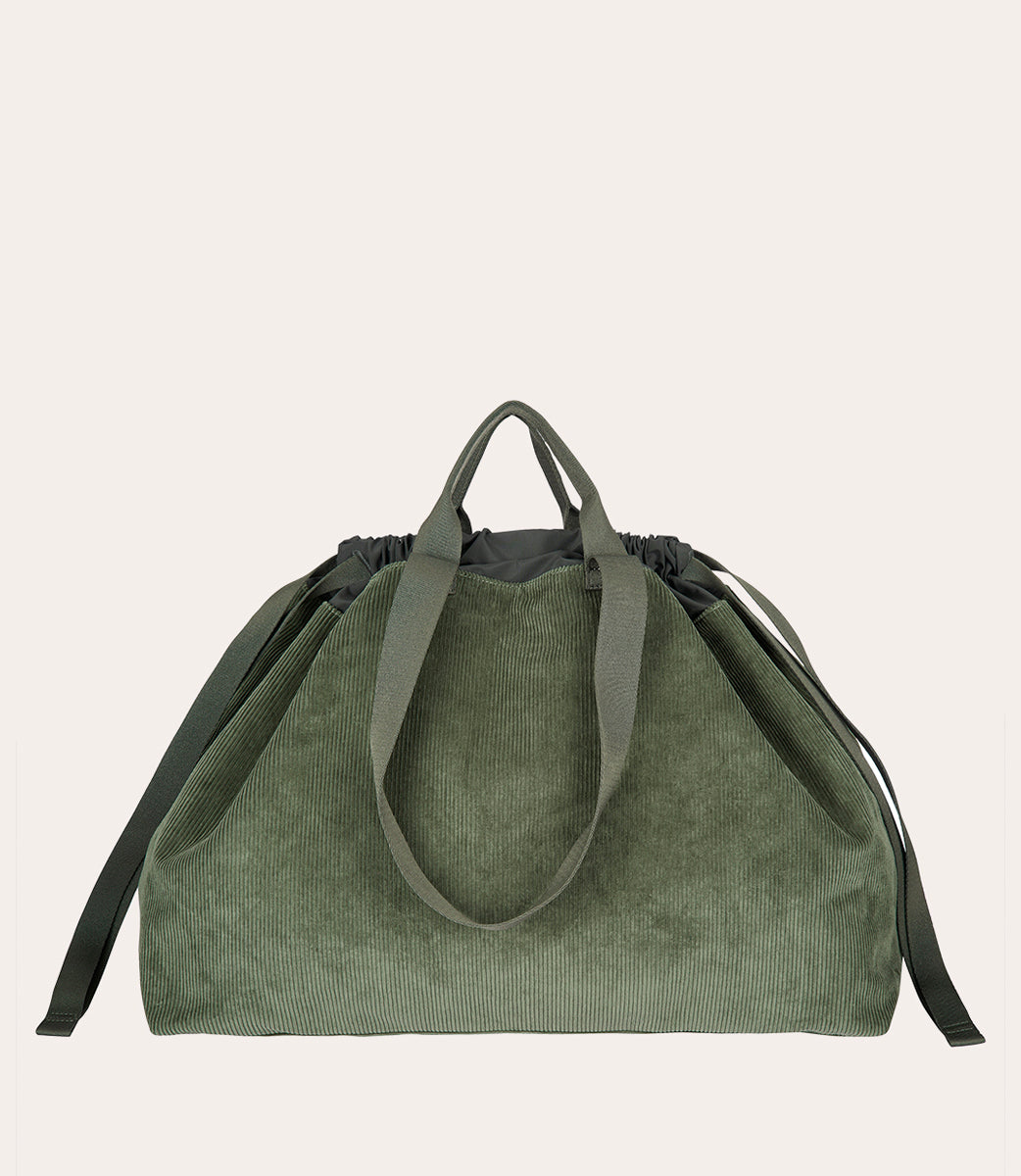 Tucano Carry Corduroy Large Weekender Samt Grün Kordelzug