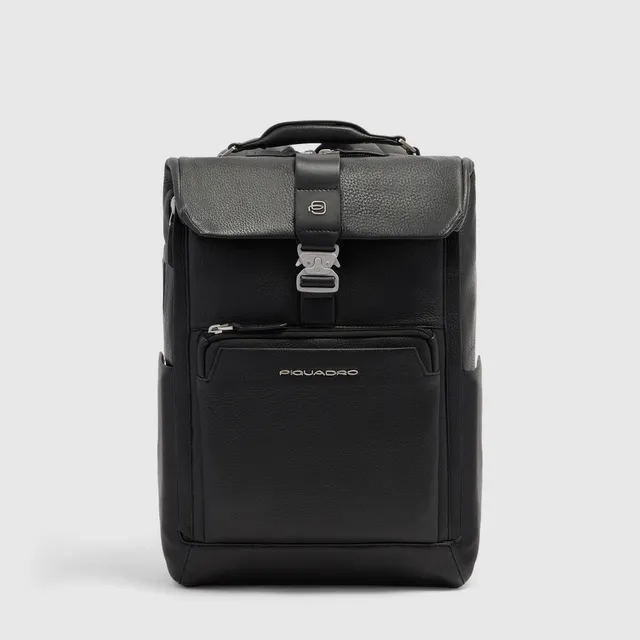 Piquadro Black Square Reiserucksack 15,6 Zoll Leder schwarz