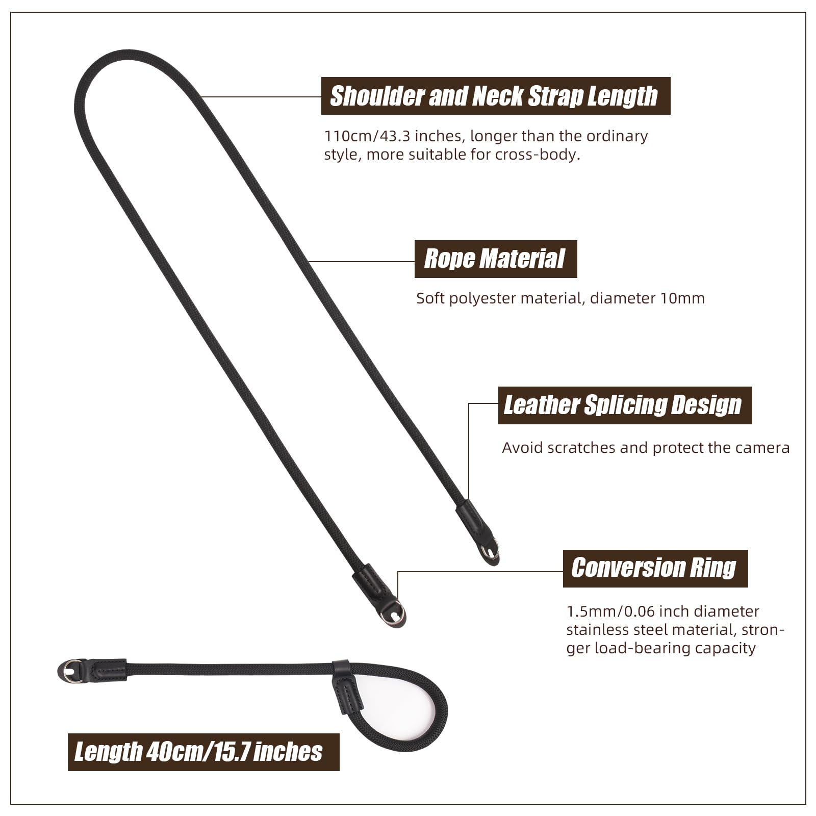 Arvok Travel Accessories Kameragurt 110 cm mit Handschlaufe