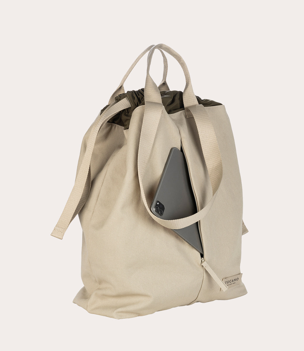 Tucano Carry Vertical Large Shopper Canvas Beige 36L