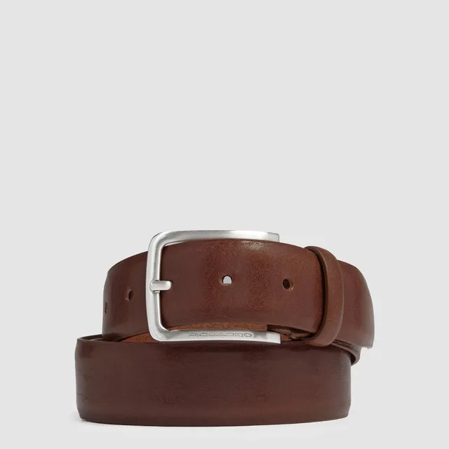 Piquadro Blue Square Gürtel Leder Schwarz Dornschließe