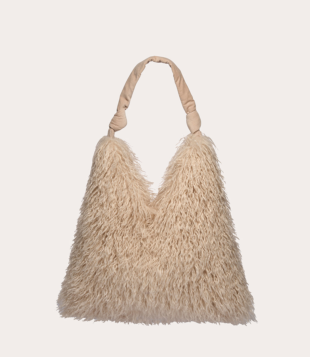 Tucano Mongolian Tote Schwarz Kunstfell Shopper