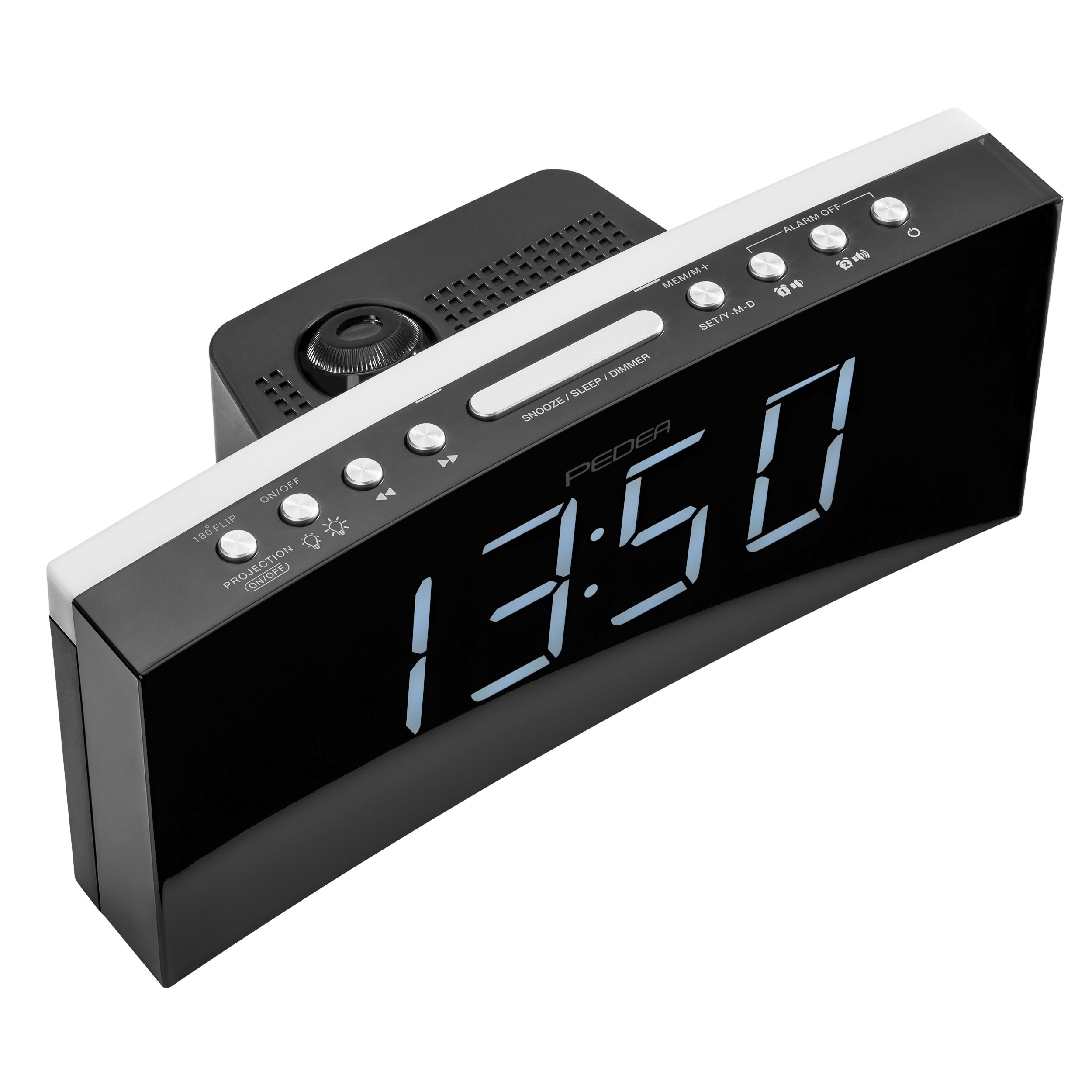 PEDEA Radiowecker mit Wandprojektion Digitaluhr Schwarz